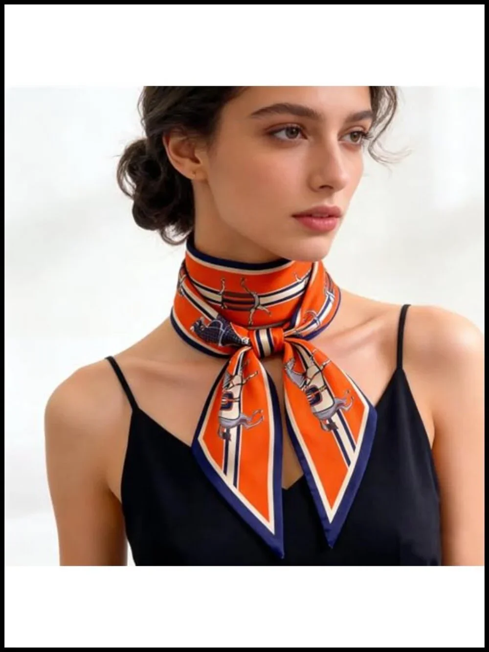 Satin Printed Neck Scarf for Women - Fashion Scarf Headband
